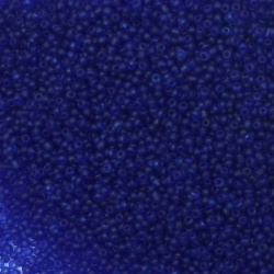 Margele de sticlă 2 mm mat albastru închis -50 grame