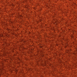 Γυάλινες χάντρες  seed 2 mm. διαφανές πορτοκάλι -50 γραμμάρια