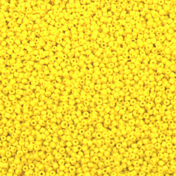 Glass Seed Beads / 2 mm /  Frosted Solid Yellow - 50 grams