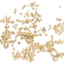  Γυάλινες χάντρες  seed 2 mm ασημένιες με βασή αμύγδαλο -50 γραμμάρια
