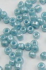 Glass beads with glaze 2 mm thick pearl blue 1 -50 grams