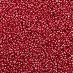 Γυάλινες χάντρες   seed πάχους 2 mm κόκκινο μαργαριτάρι -50 γραμμάρια