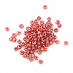 Margele de sticlă 2 mm. solida perlat melanj roșu -50 grame