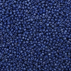 Glass beads with glaze 3 mm thick pearl dark blue -50 grams