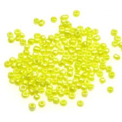 Glass beads 2 mm thick arc yellow -50 grams