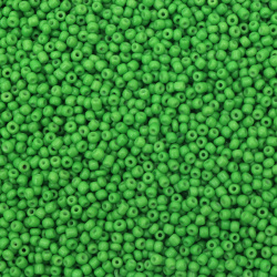 Glass Seed Beads / 3 mm /  Solid Bright Green - 50 grams