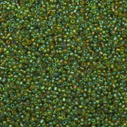 Glass beads 2 mm transparent arc green 1 -50 grams
