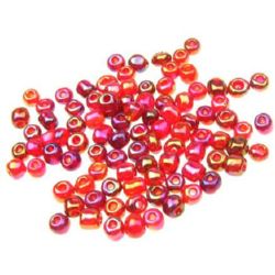 Transparent,Glass beads 4 mm arc dark red -50 grams