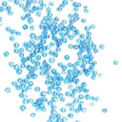 Γυάλινες χάντρες seed 2 mm διαφανές μπλε περλέ 2 -50 γραμμάριa