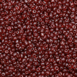Glass Transparent Tiny Beads with a Pearl Coating, Dark Red, 4 mm,  50 grams