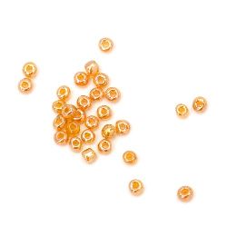 Margele de sticlă 4 mm transparente perle portocalii -50 grame