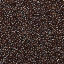 Γυάλινες χάντρες seed 2 mm διαφανές περλέ καφέ -50 γραμμάρια