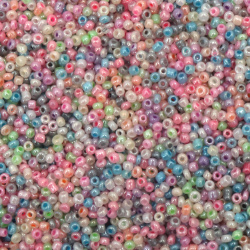 Glass beads, 2mm, Ceylon mix - 50 grams