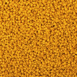 Glass Beads 2 mm Opaque Dark Yellow – 50 grams