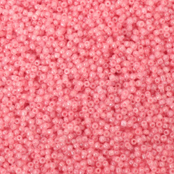 Мъниста стъклена 2 мм цейлон праскова -50 грама