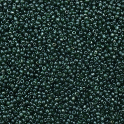 Tiny Glass Transparent Beads with Shiny Luster, Green, 2 mm, 50 grams