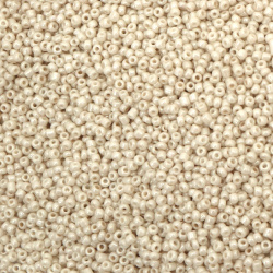 Glass Tiny Beads with a Shiny Pearl Finish CEYLON, White, 2 mm, 50 grams