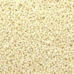 Glass Seed Beads with a Shiny Pearl Finish CEYLON, White, 2 mm, 50 grams