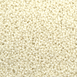 CEYLON Glass Round Beads, Loose Spacer Beads for DIY, Craft, Jewelry Making, White, 2 mm, 50 grams