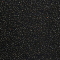 Γυάλινες χάντρες seed 2 mm διάφανες με σκούρο νήμα -50 γραμμάρια