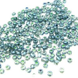Margele de sticlă vopsite 2 mm albastru -50 grame