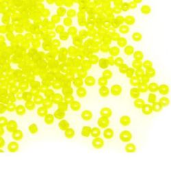 Stoc epuizat. Primeste notificare pe email cand produsul revine in stoc Margele de sticlă 2 mm mat galben transparent-50 grame