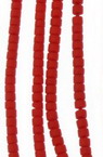 Мъниста стъклена пръчица 2 мм плътна матирана червена Афганистан - 1 връзка ~ 30 см