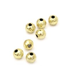 Plastic Round Beads imitating Gold, 5 mm, Hole: 1.5 mm, 50 grams, about 670 pieces  