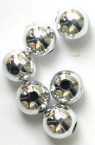 Perlele metalizate bilă 8 mm gaură 2,5 mm culoare argintie -50 grame ~ 200 bucăți