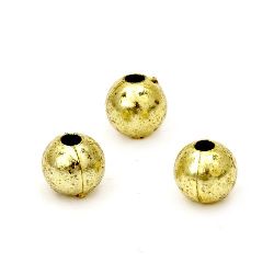 Perla metalizează 8mm gaură 2mm culoare aur -50 grame ~ 160 bucăți