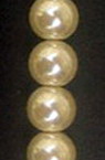 Наниз мъниста стъкло перла 12 мм дупка 1 мм бяла ±90 см ±76 броя