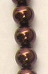 Наниз мъниста стъкло перла 12 мм кафява ±90 см ±76 броя