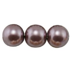 String Glass Pearl Beads for DIY Jewelry Making, 6 mm, Hole: 1 mm, Brown ~ 80cm ~ 140 pieces 