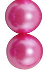 Наниз мъниста стъкло перла 6 мм дупка 1 мм топло розово ~80см ~140 броя
