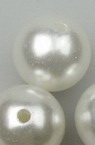 Στρόγγυλη χάντρα απομίμηση μαργαριταριού 20 mm τρύπα 2 mm λευκό -50  γραμμάρια ~ 12 τεμάχια