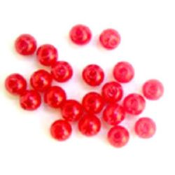 Plastic Round Beads with a Pearl Coating, ABS High Quality, 5 mm, Red, 50 gr