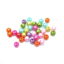 Pearl round beads, 8mm, hole size 2mm, MIX - 50 grams, approximately 190 pieces