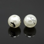 Faux Pearl Beads 16 mm hole 2 mm painted white
