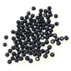 Στρόγγυλη χάντρα απομίμηση μαργαριτάρι 3 mm τρύπα 1 mm μαύρο -20 γραμμάρια ~ 1700 τεμάχια