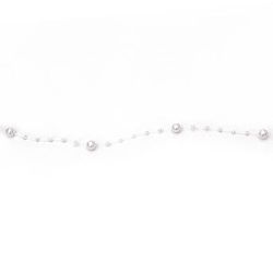 Decoration with pearl plastic 4 ~ 8 mm color white -1 meter