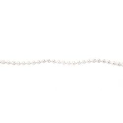 Ghirlandă cu perla plastic  4 mm alb - 1 metru