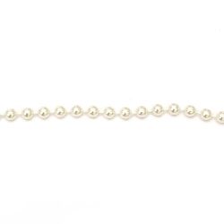Ghirlandă cu perla plastic  culoare 8 mm crem - 1 metru