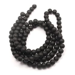 Nazis mărgele sticlă bila 12mm gaură 1 ~ 1,5mm cauciucată neagră ~ 80cm ~ 70 bucăți