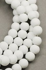 Nazis mărgele sticlă bila 12 mm gaură 1 ~ 1,5 mm alb cauciucat ~ 80 cm ~ 70 bucăți