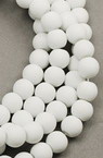 Nazis mărgele sticlă bila 14mm gaură 1 ~ 1,5mm alb cauciucat ~ 80cm ~ 60 bucăți