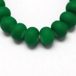 Nazis mărgele sticlă bila 8x6 mm cauciucat verde ~ 80 cm ~ 150 bucăți