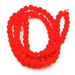 Painted glass beads strands, rubber balls for jewelry necklace craft making 12 mm red ~ 80 cm ~ 70 pieces