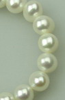 String of natural pearl beads, 9x9~10 mm ,hole 0.5 mm, class AAA, color cream, approximately 46~47 pieces
