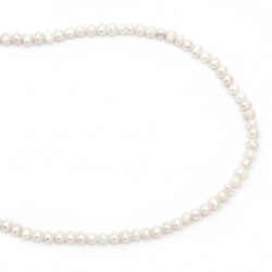 String beads natural pearl 4~5mm hole 0.5mm color cream ~ 77 pieces