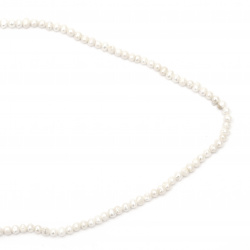 String Beads Natural Pearl 4~5.5 mm Hole 0.5mm Class A Color Cream ~70~74 Pieces
